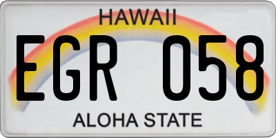 HI license plate EGR058
