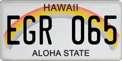 HI license plate EGR065