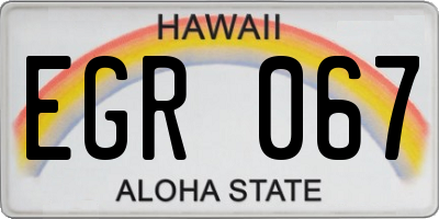 HI license plate EGR067