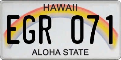 HI license plate EGR071