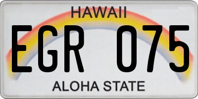 HI license plate EGR075