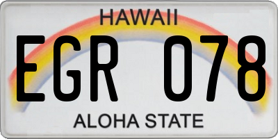 HI license plate EGR078