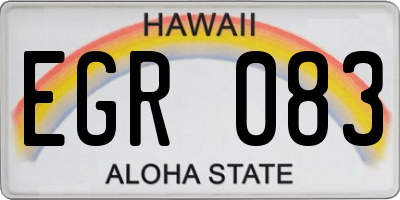 HI license plate EGR083