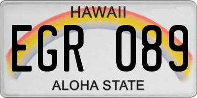 HI license plate EGR089