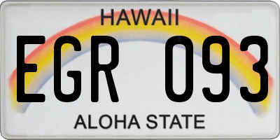HI license plate EGR093