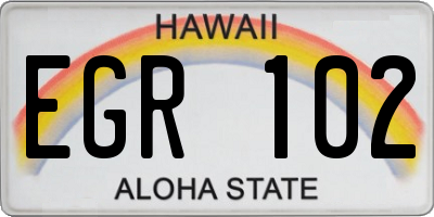 HI license plate EGR102