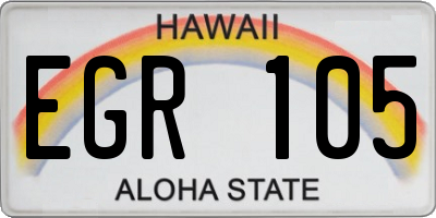 HI license plate EGR105