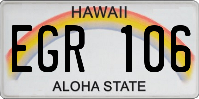 HI license plate EGR106