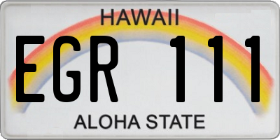 HI license plate EGR111