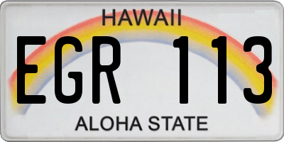HI license plate EGR113