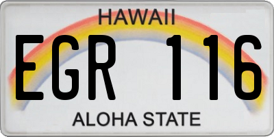 HI license plate EGR116