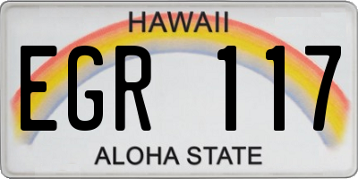 HI license plate EGR117