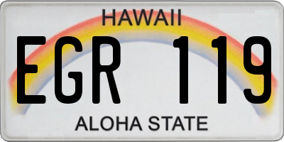 HI license plate EGR119
