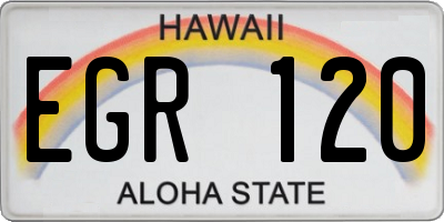 HI license plate EGR120