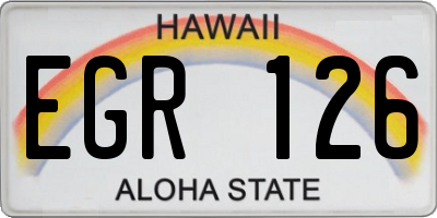 HI license plate EGR126