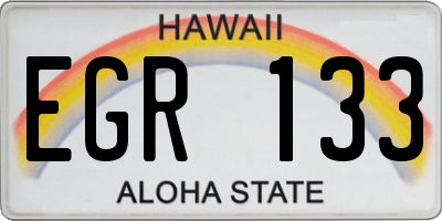HI license plate EGR133