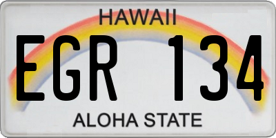 HI license plate EGR134