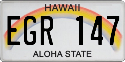 HI license plate EGR147