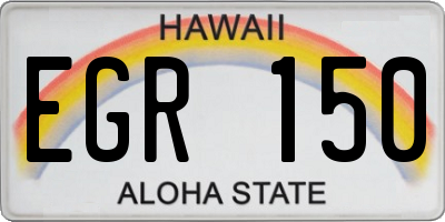 HI license plate EGR150