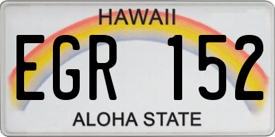 HI license plate EGR152
