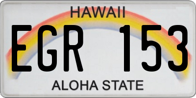 HI license plate EGR153