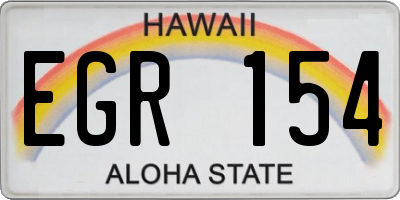 HI license plate EGR154