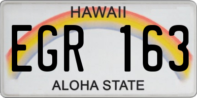 HI license plate EGR163