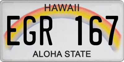 HI license plate EGR167