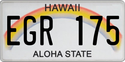 HI license plate EGR175
