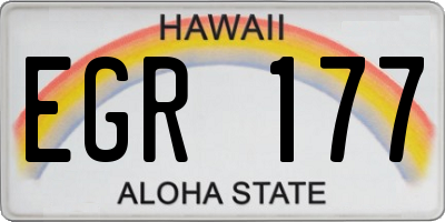 HI license plate EGR177