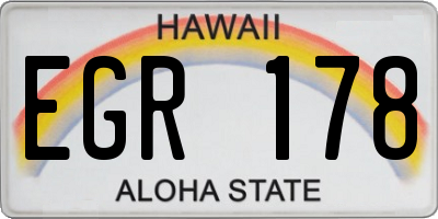 HI license plate EGR178