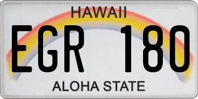 HI license plate EGR180