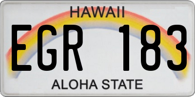 HI license plate EGR183