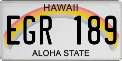 HI license plate EGR189