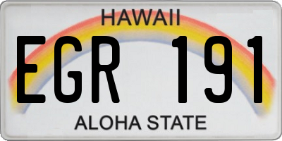HI license plate EGR191