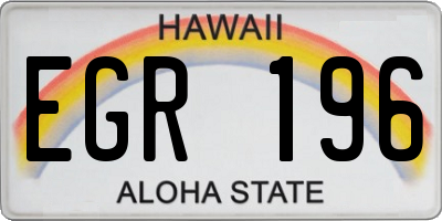 HI license plate EGR196