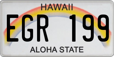 HI license plate EGR199