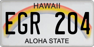HI license plate EGR204