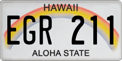 HI license plate EGR211