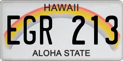 HI license plate EGR213