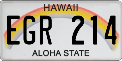HI license plate EGR214