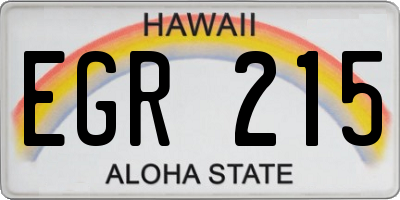 HI license plate EGR215
