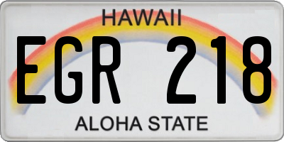 HI license plate EGR218