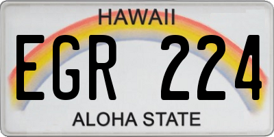 HI license plate EGR224