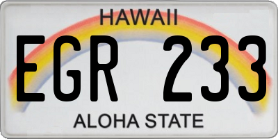 HI license plate EGR233