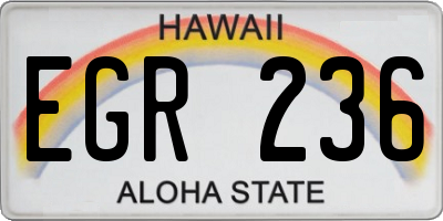 HI license plate EGR236