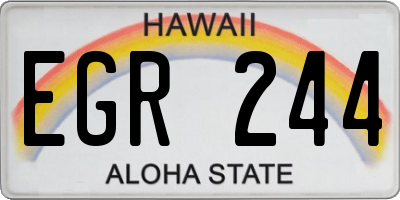 HI license plate EGR244