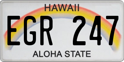 HI license plate EGR247