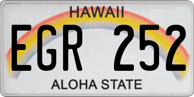 HI license plate EGR252