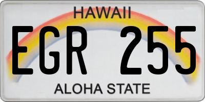 HI license plate EGR255
